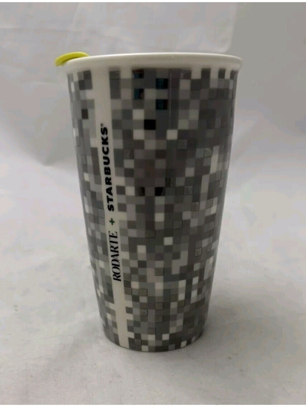 Starbucks + Rodarte Ceramic Tumbler with Lid Grey, Black, Lime Green Double Wall